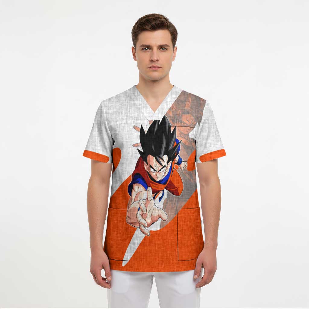 Son Goku Kamehameha Legend Scrub Top Iconic Anime Battle Style