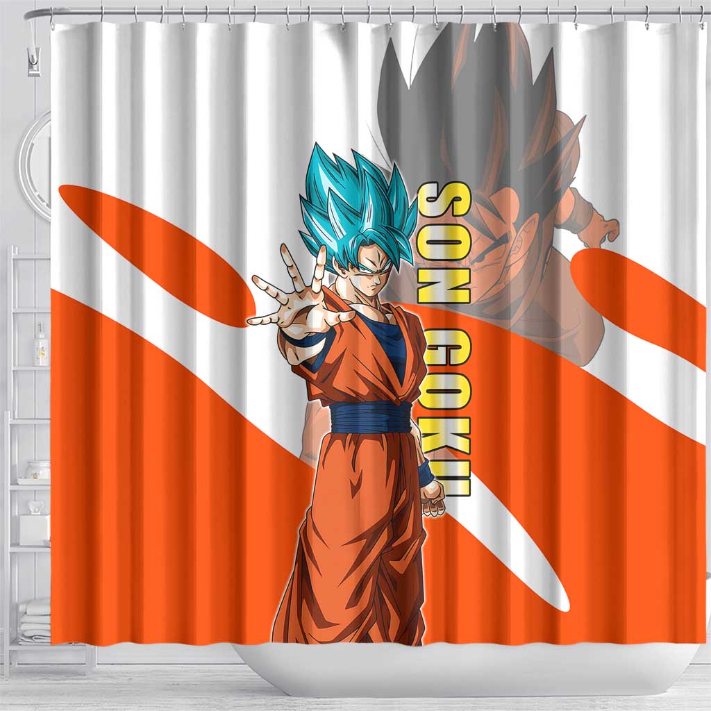 Son Goku Kamehameha Legend Shower Curtain Iconic Anime Battle Style