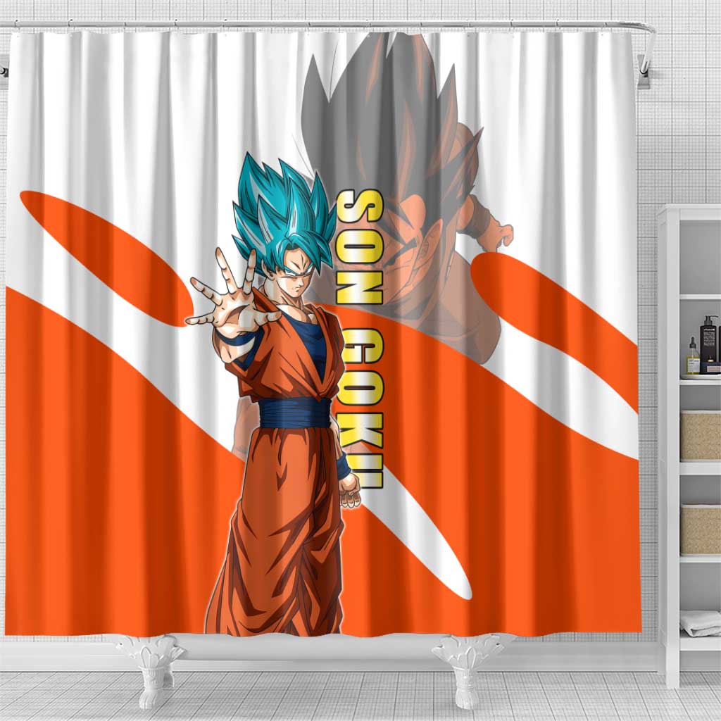 Son Goku Kamehameha Legend Shower Curtain Iconic Anime Battle Style