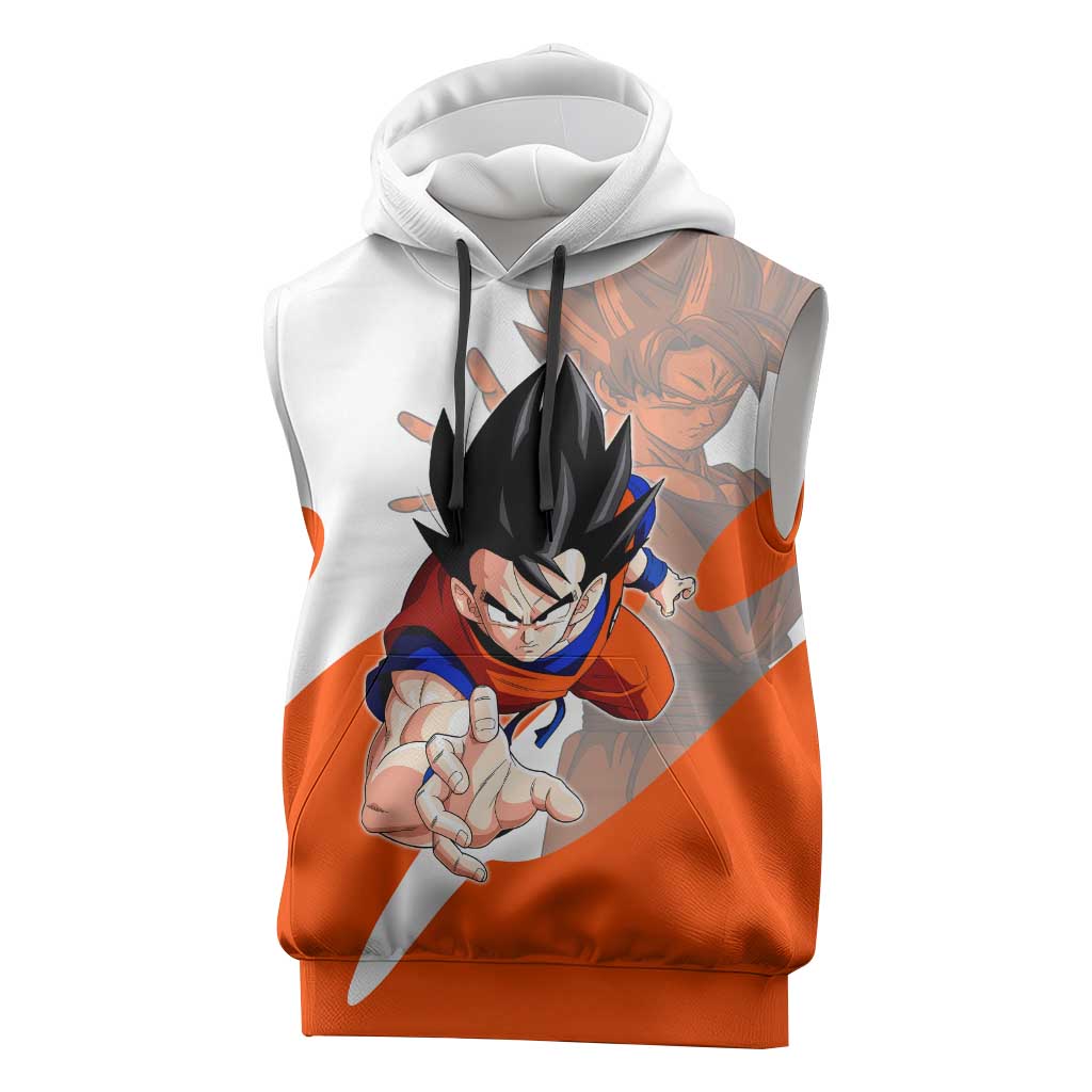 Son Goku Kamehameha Legend Sleeveless Hoodie Iconic Anime Battle Style
