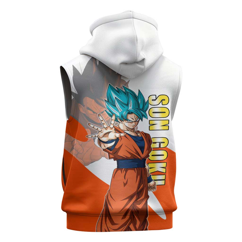 Son Goku Kamehameha Legend Sleeveless Hoodie Iconic Anime Battle Style