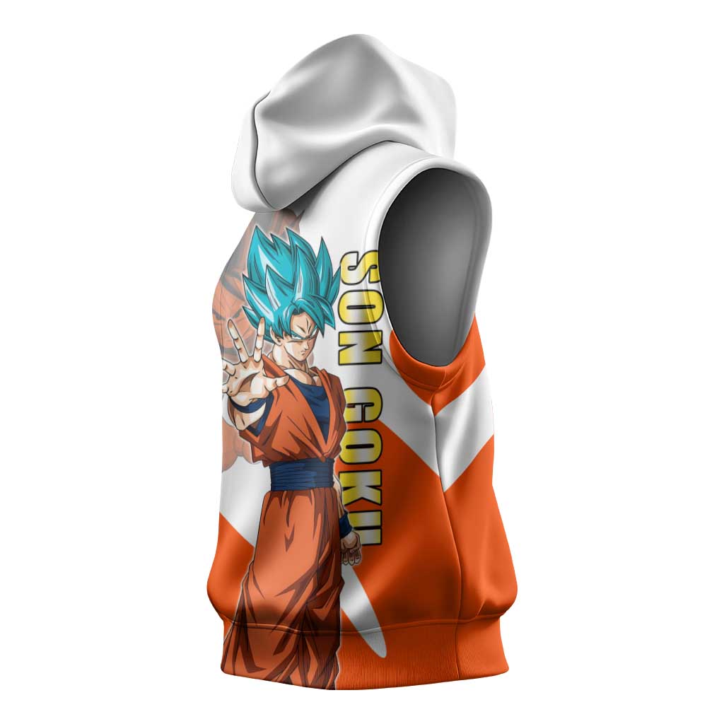 Son Goku Kamehameha Legend Sleeveless Hoodie Iconic Anime Battle Style