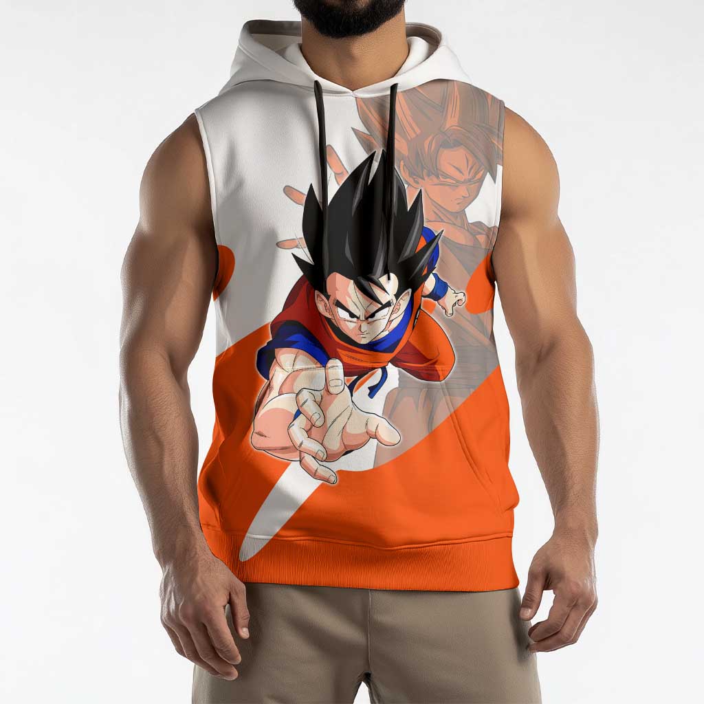 Son Goku Kamehameha Legend Sleeveless Hoodie Iconic Anime Battle Style