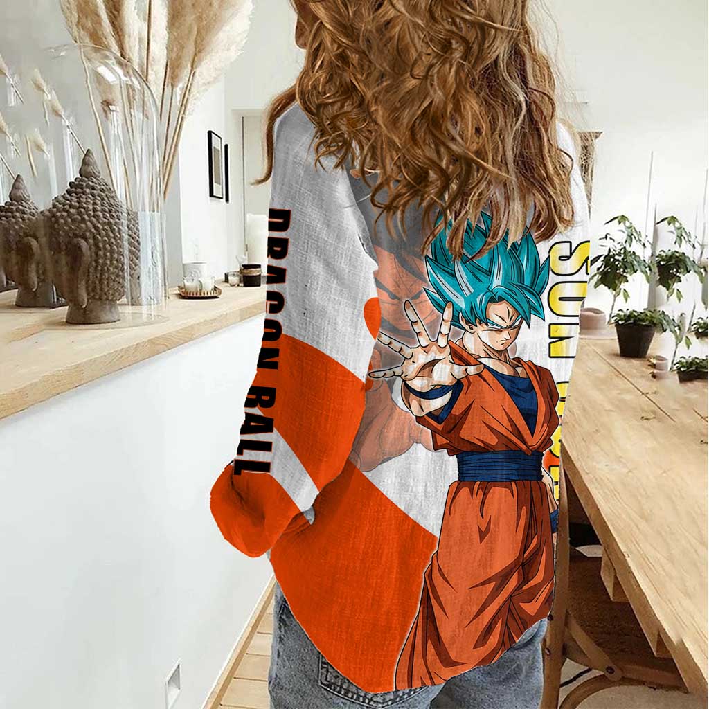 Son Goku Kamehameha Legend Women Casual Shirt Iconic Anime Battle Style