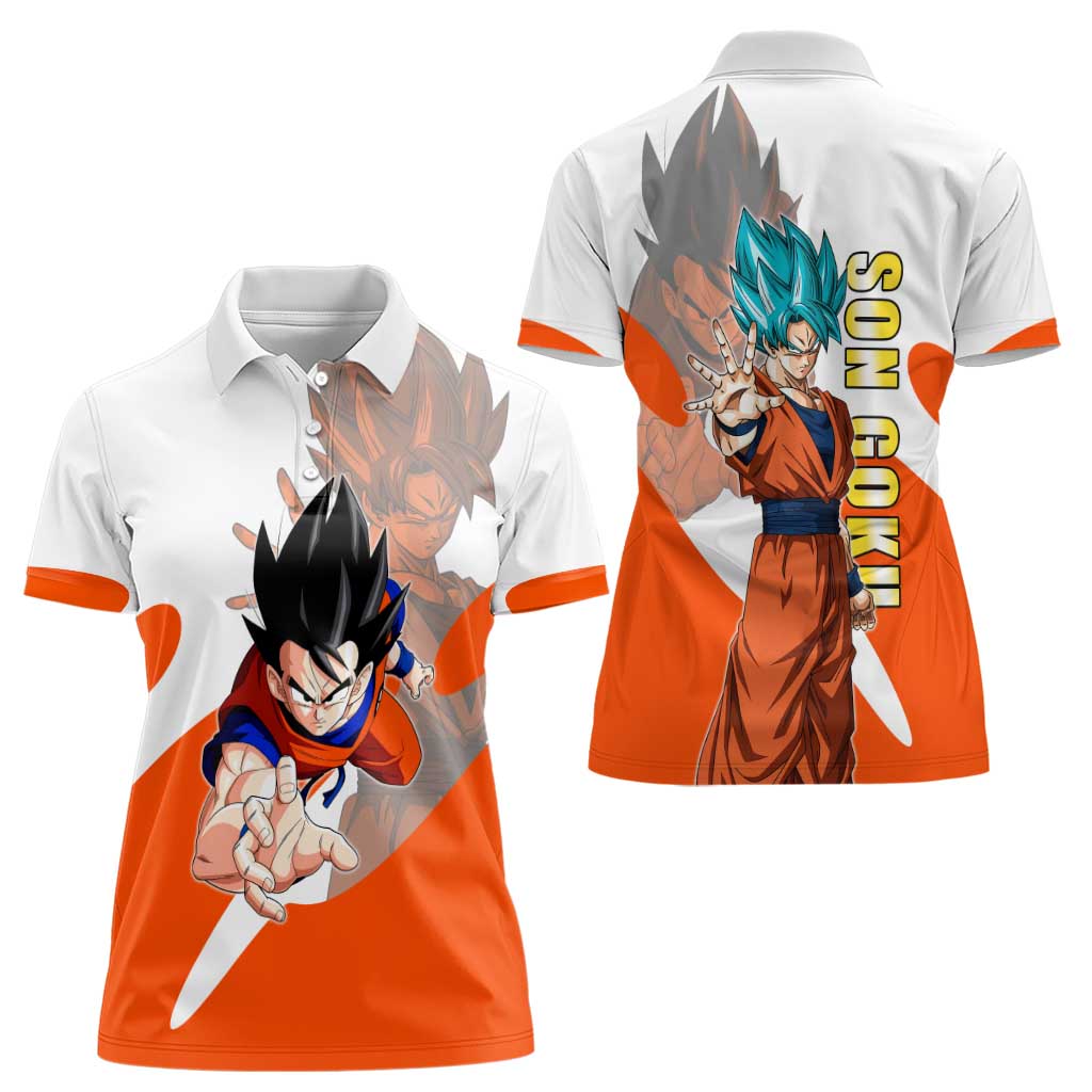Son Goku Kamehameha Legend Women Polo Shirt Iconic Anime Battle Style