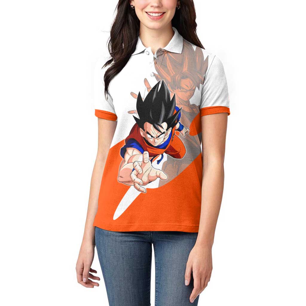 Son Goku Kamehameha Legend Women Polo Shirt Iconic Anime Battle Style