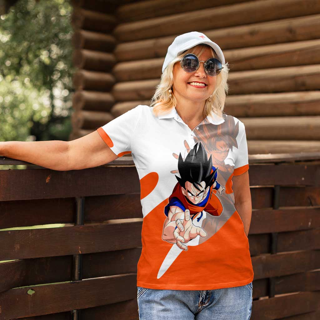 Son Goku Kamehameha Legend Women Polo Shirt Iconic Anime Battle Style