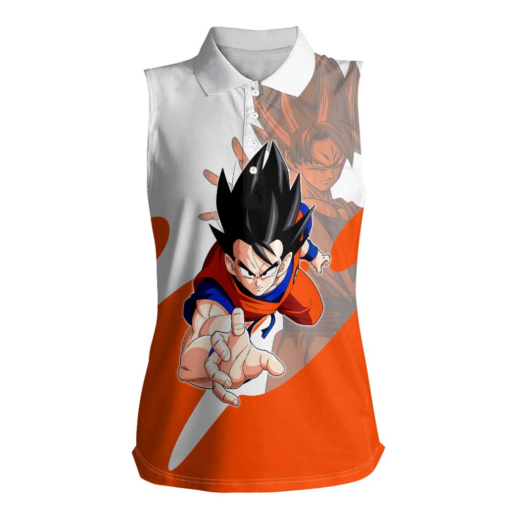 Son Goku Kamehameha Legend Women Sleeveless Polo Shirt Iconic Anime Battle Style