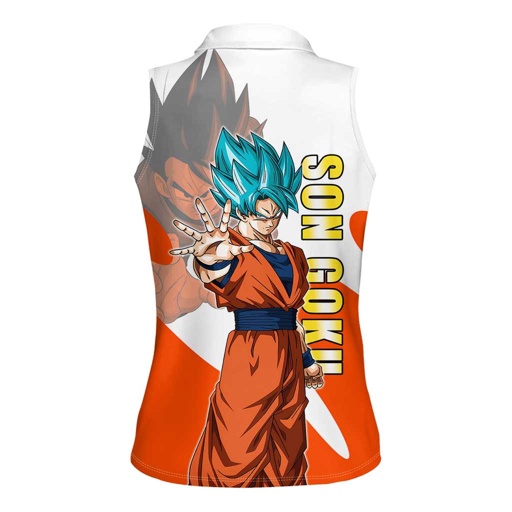 Son Goku Kamehameha Legend Women Sleeveless Polo Shirt Iconic Anime Battle Style