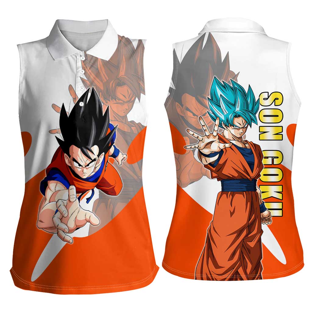 Son Goku Kamehameha Legend Women Sleeveless Polo Shirt Iconic Anime Battle Style