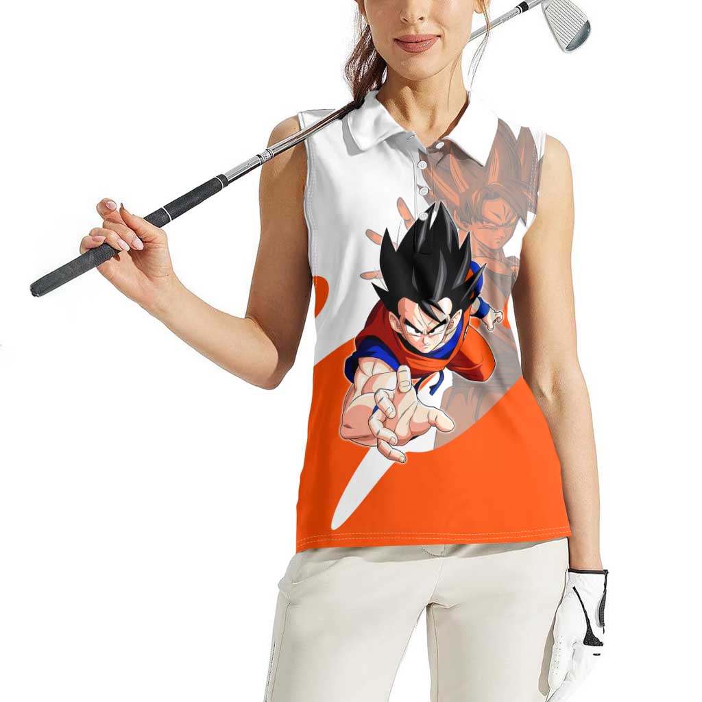 Son Goku Kamehameha Legend Women Sleeveless Polo Shirt Iconic Anime Battle Style