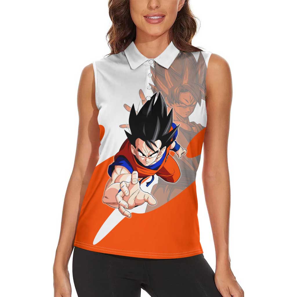 Son Goku Kamehameha Legend Women Sleeveless Polo Shirt Iconic Anime Battle Style