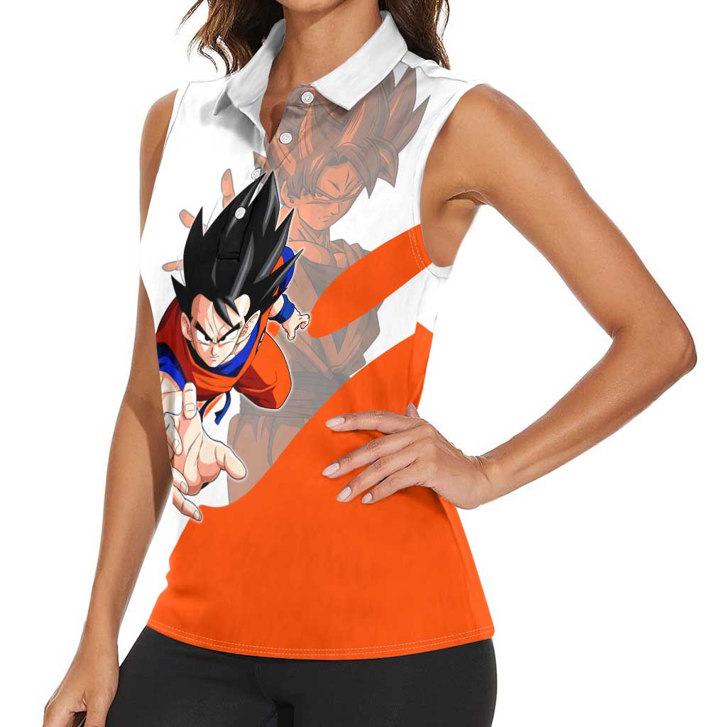 Son Goku Kamehameha Legend Women Sleeveless Polo Shirt Iconic Anime Battle Style