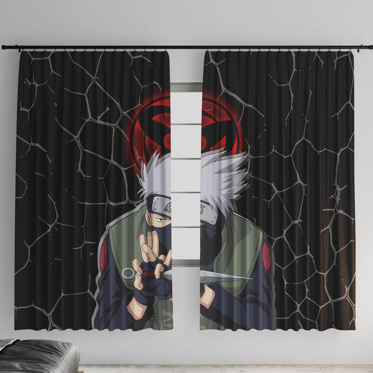 Hatake Kakashi - Sharingan Eyes Window Curtain