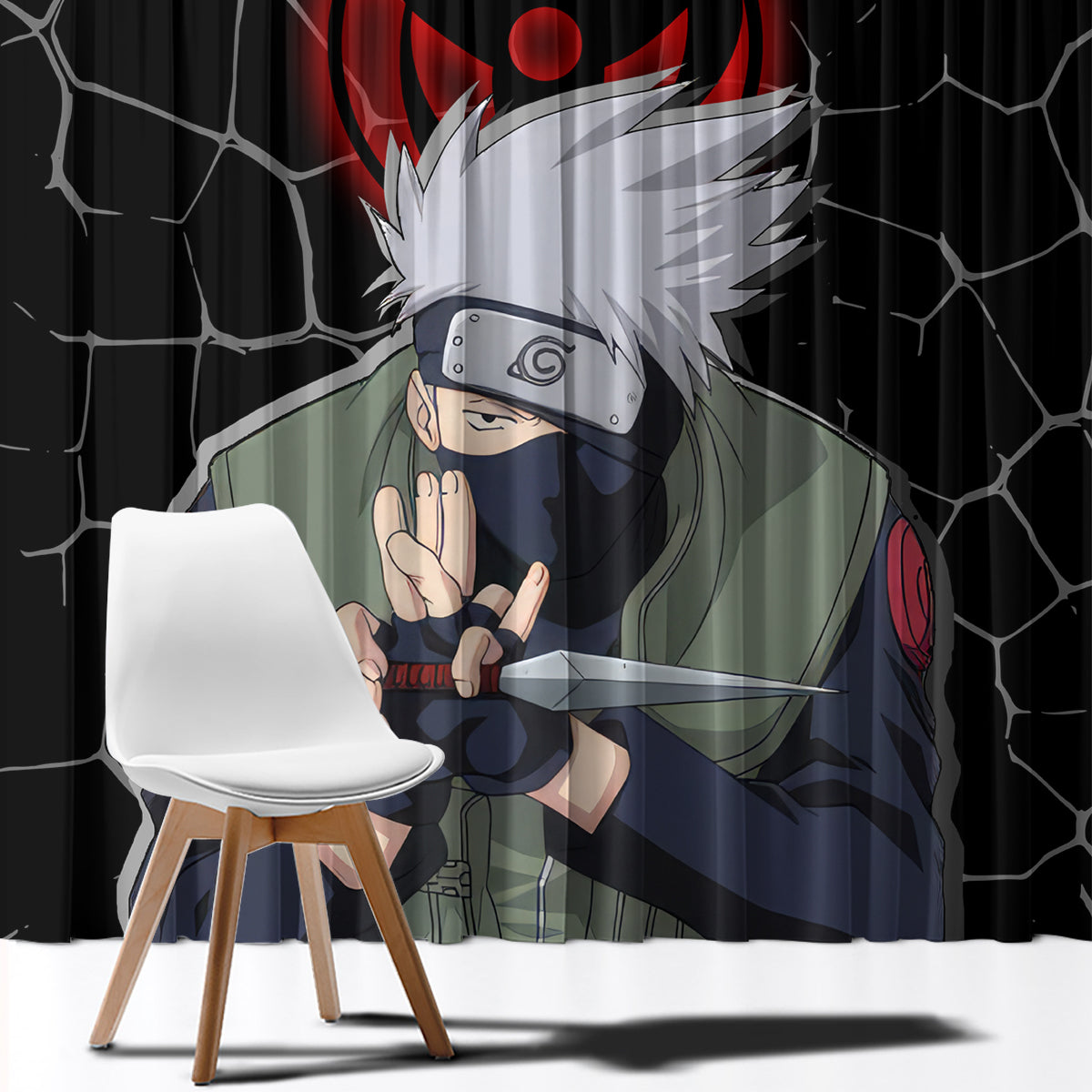 Hatake Kakashi - Sharingan Eyes Window Curtain
