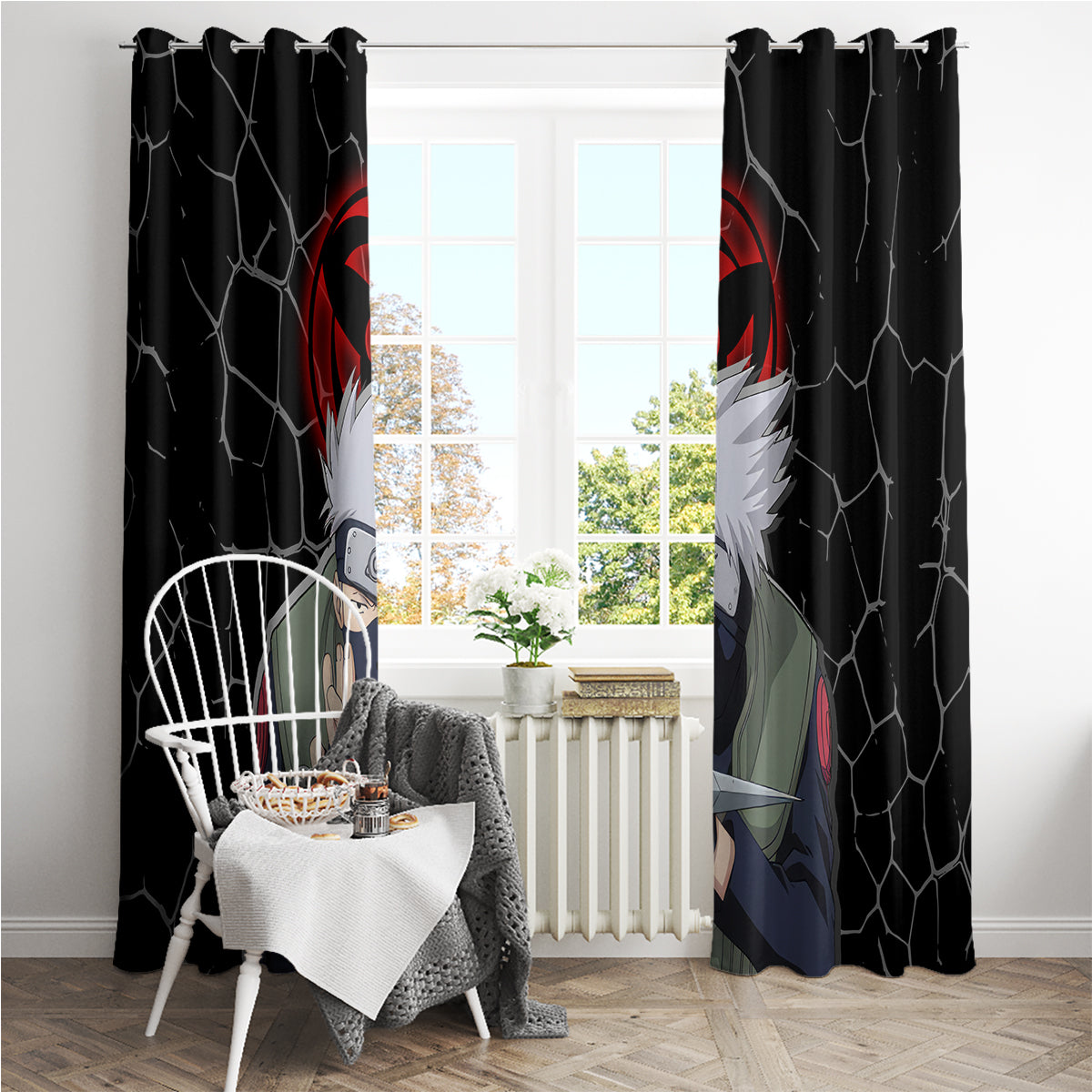 Hatake Kakashi - Sharingan Eyes Window Curtain