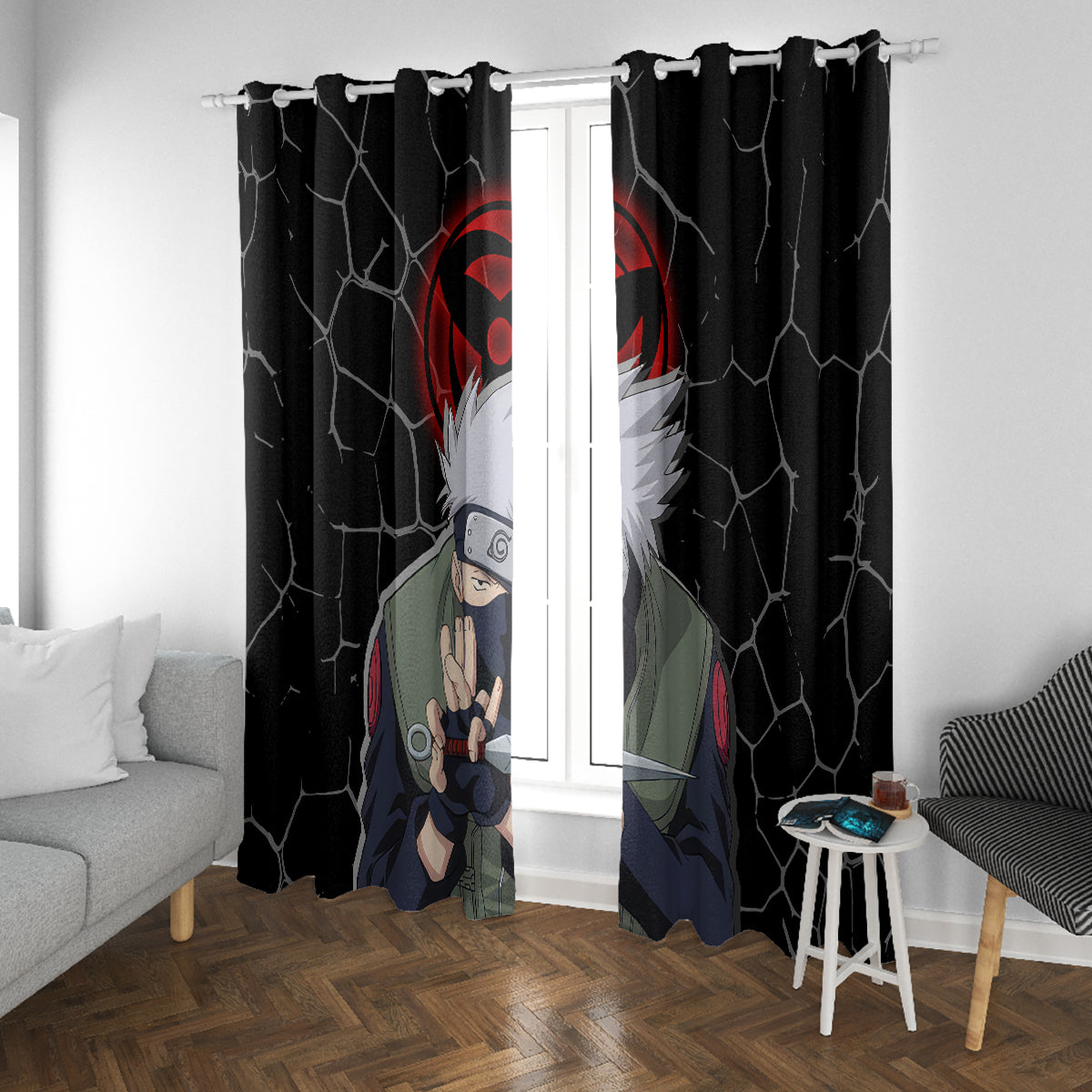 Hatake Kakashi - Sharingan Eyes Window Curtain