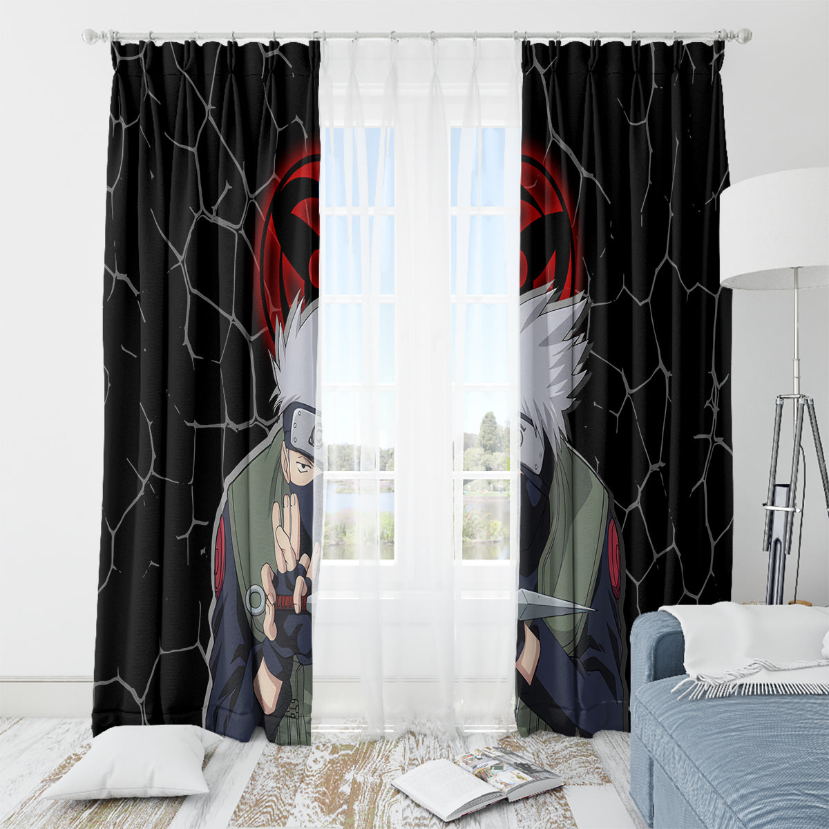 Hatake Kakashi - Sharingan Eyes Window Curtain