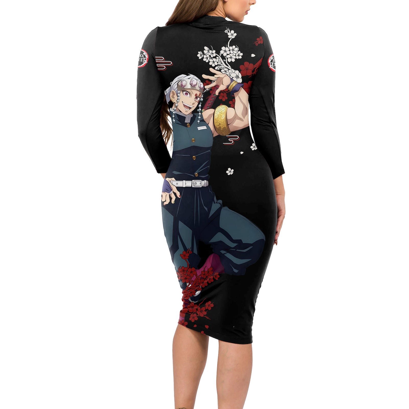 Tengen Uzui Anime Japan Style Long Sleeve Bodycon Dress