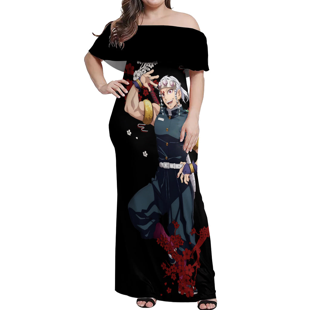 Tengen Uzui Anime Japan Style Off Shoulder Maxi Dress