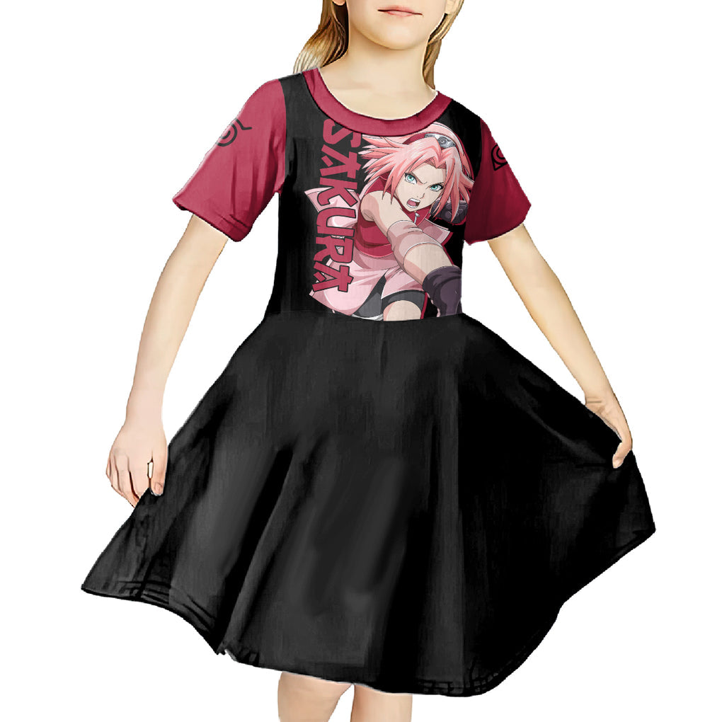 Sakura Haruno - Naruto Anime Kid Short Sleeve Dress