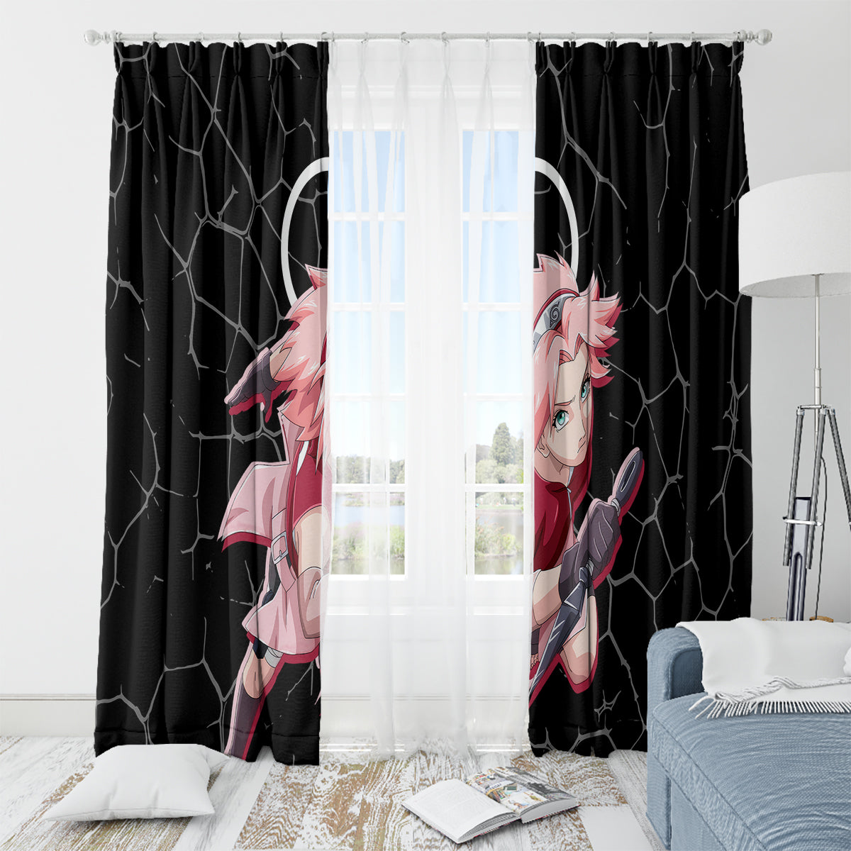 Sakura Haruno - Naruto Anime Window Curtain