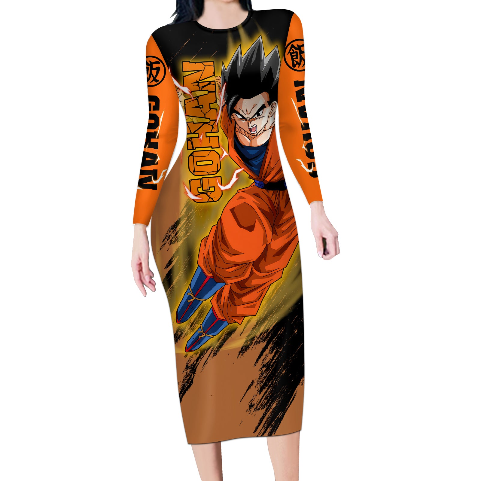 Gohan - Dragon Ball Long Sleeve Bodycon Dress