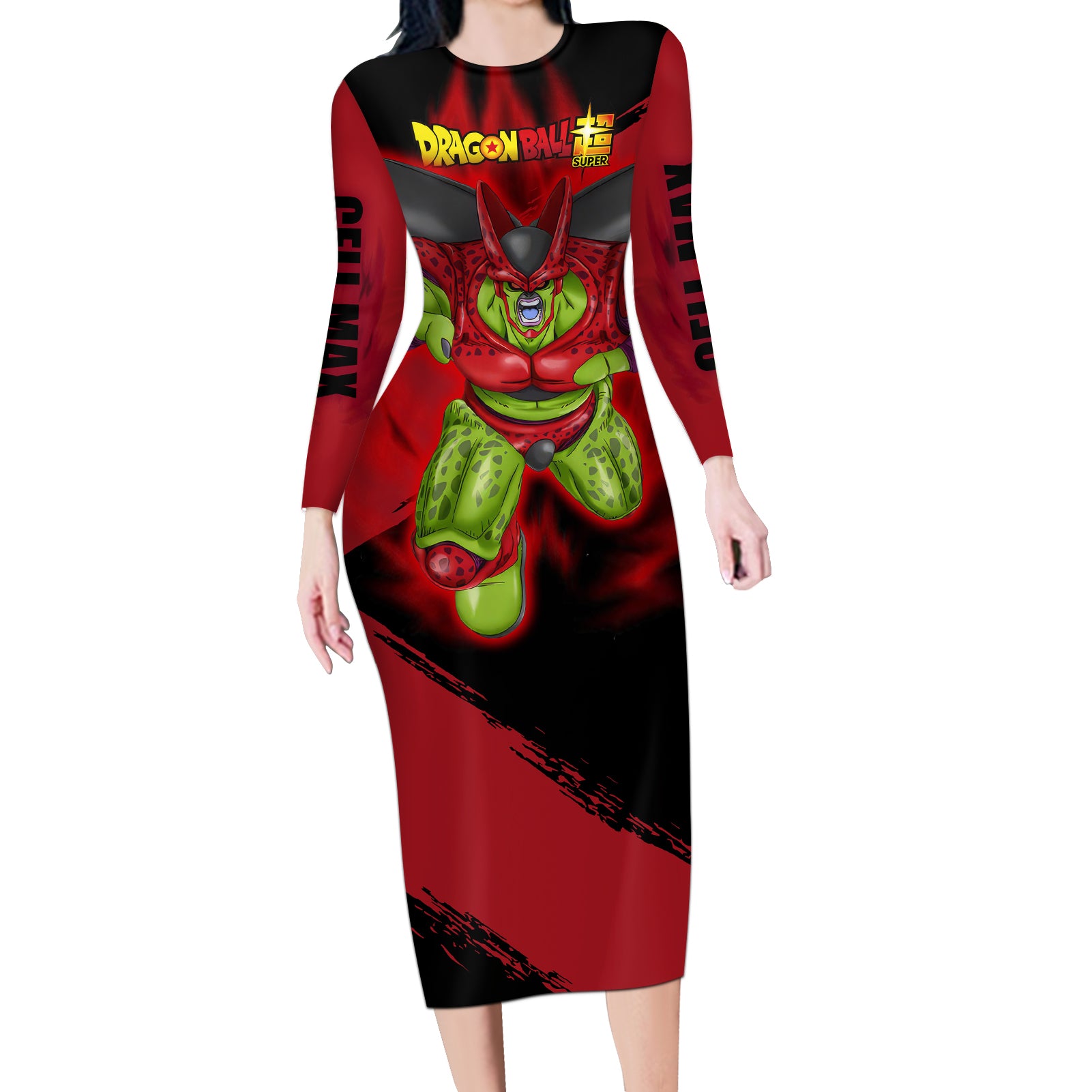 Cell Max Super - Dragon Ball Long Sleeve Bodycon Dress