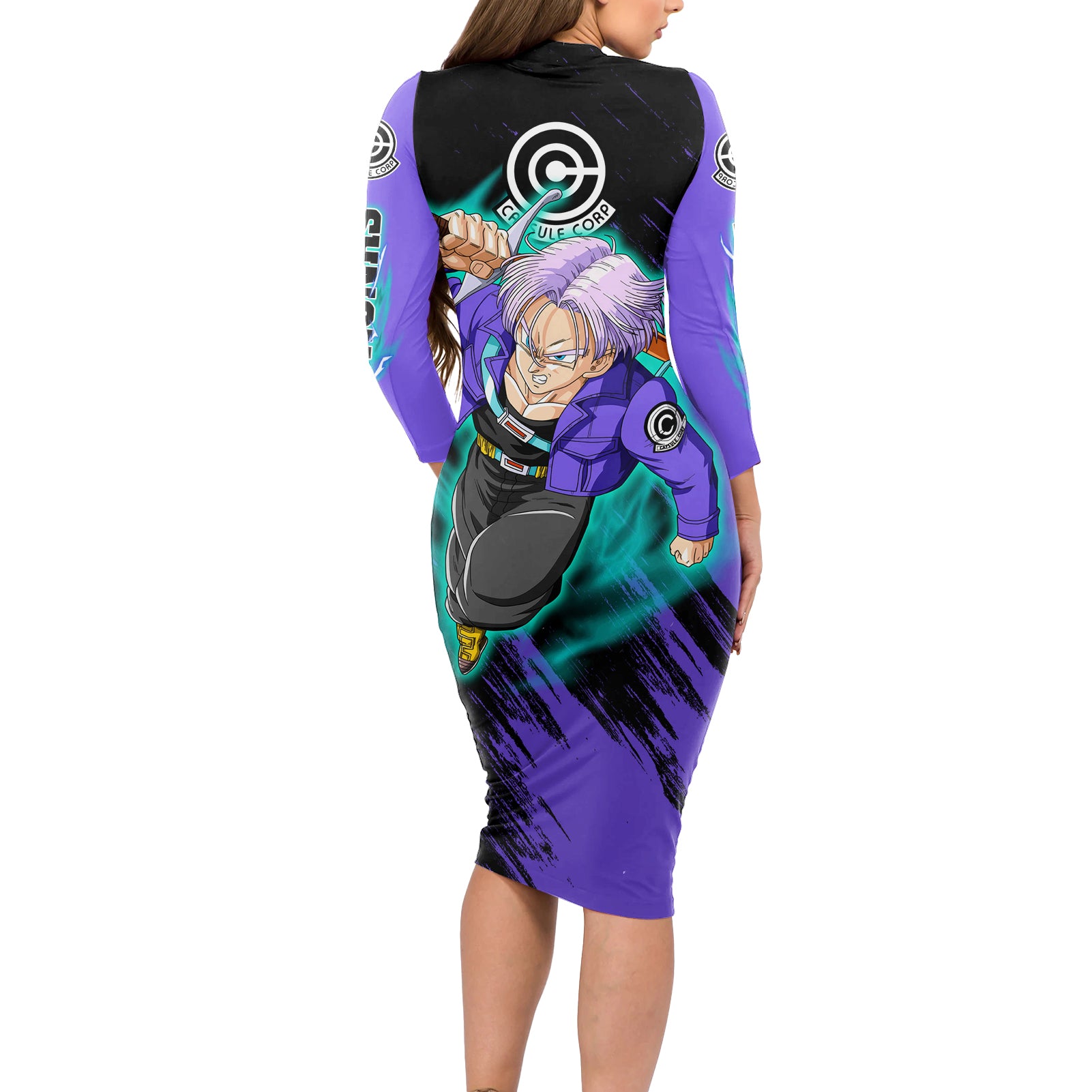 Future Trunks - Dragon Ball Long Sleeve Bodycon Dress