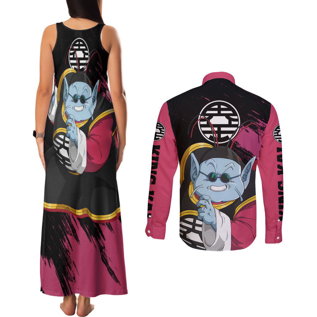 King Kai - Dragon Ball Couples Matching Tank Maxi Dress and Long Sleeve Button Shirt
