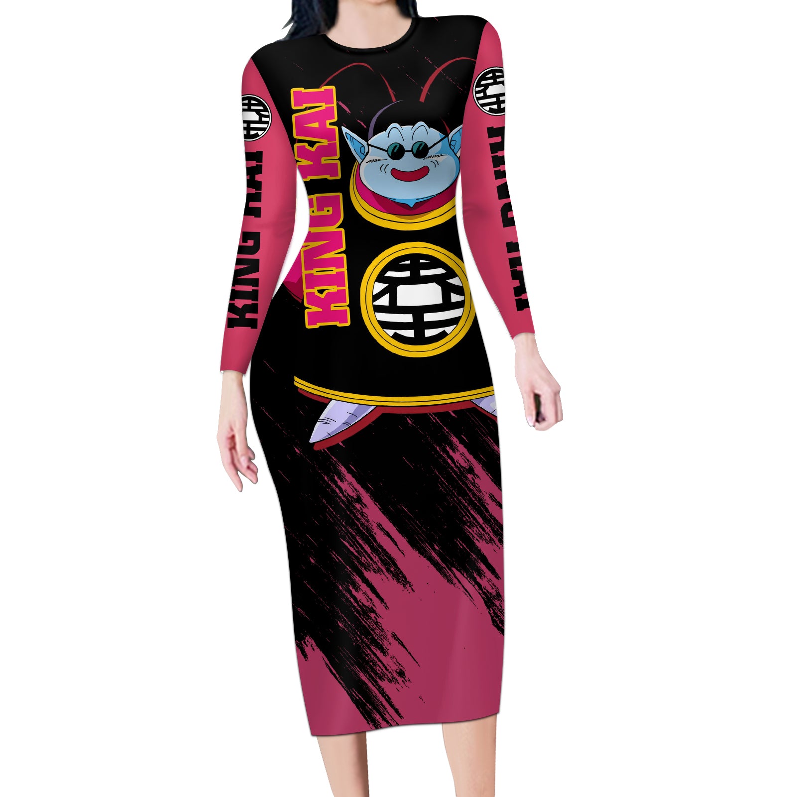 King Kai - Dragon Ball Long Sleeve Bodycon Dress