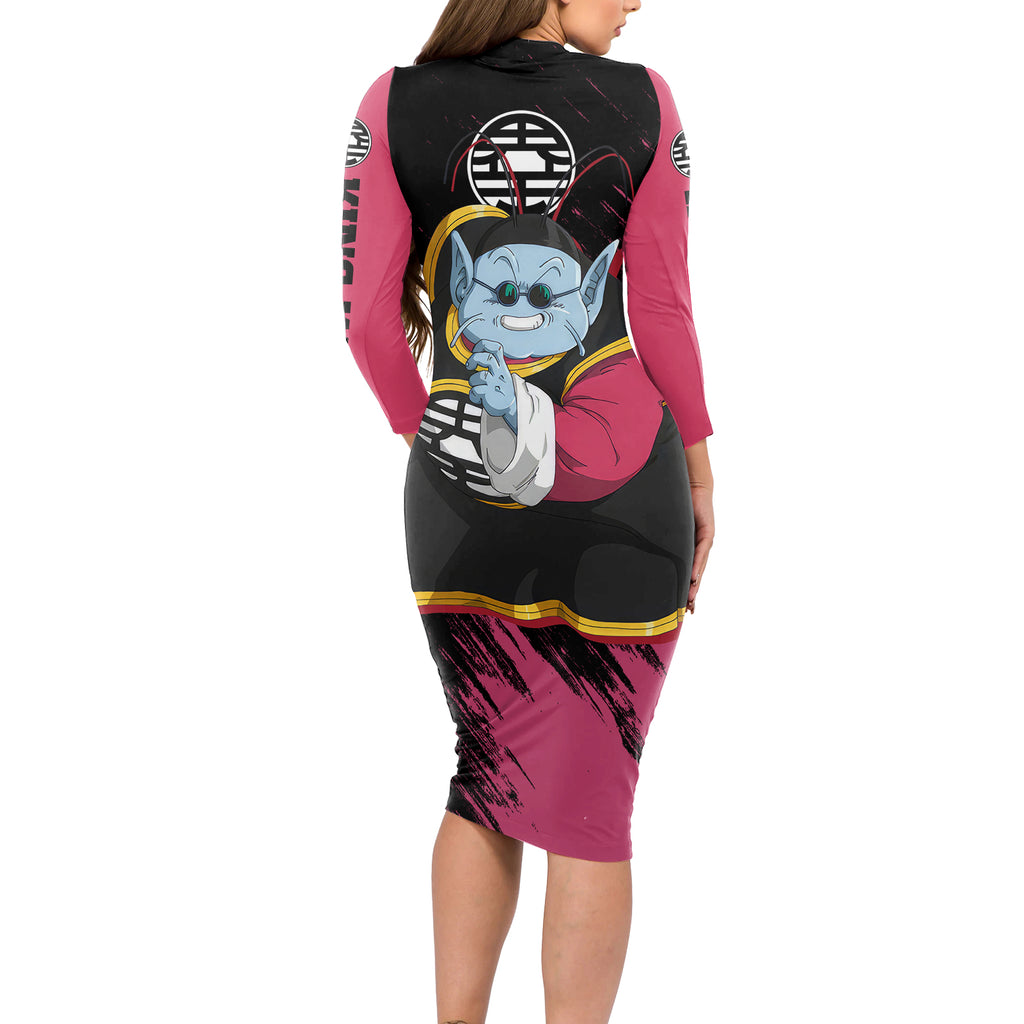 King Kai - Dragon Ball Long Sleeve Bodycon Dress