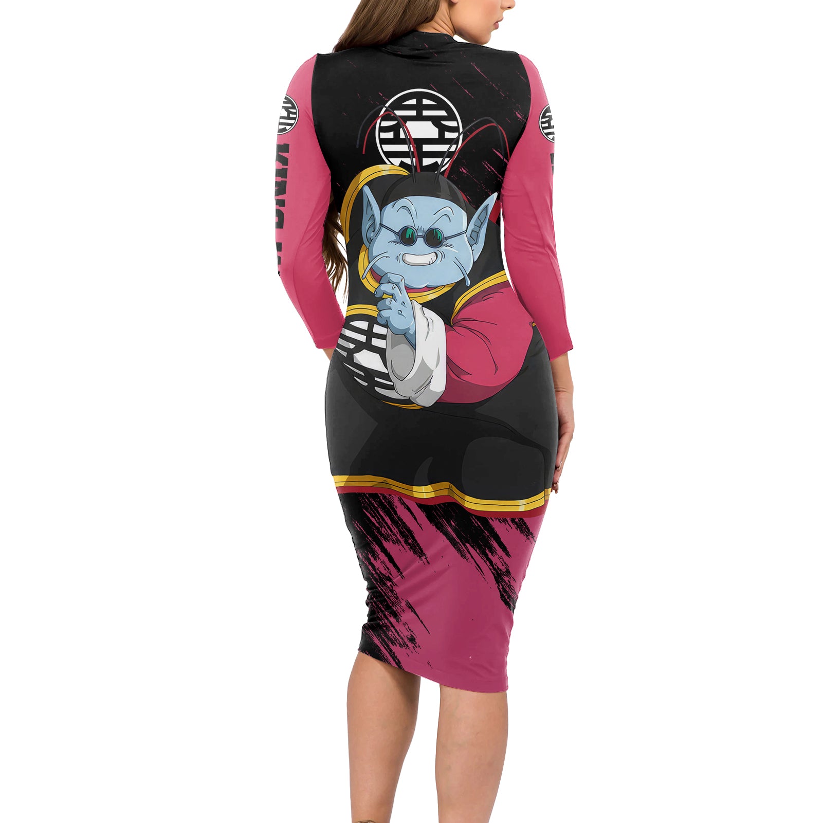 King Kai - Dragon Ball Long Sleeve Bodycon Dress