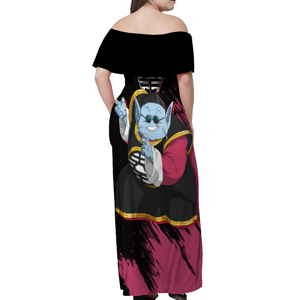 King Kai - Dragon Ball Off Shoulder Maxi Dress
