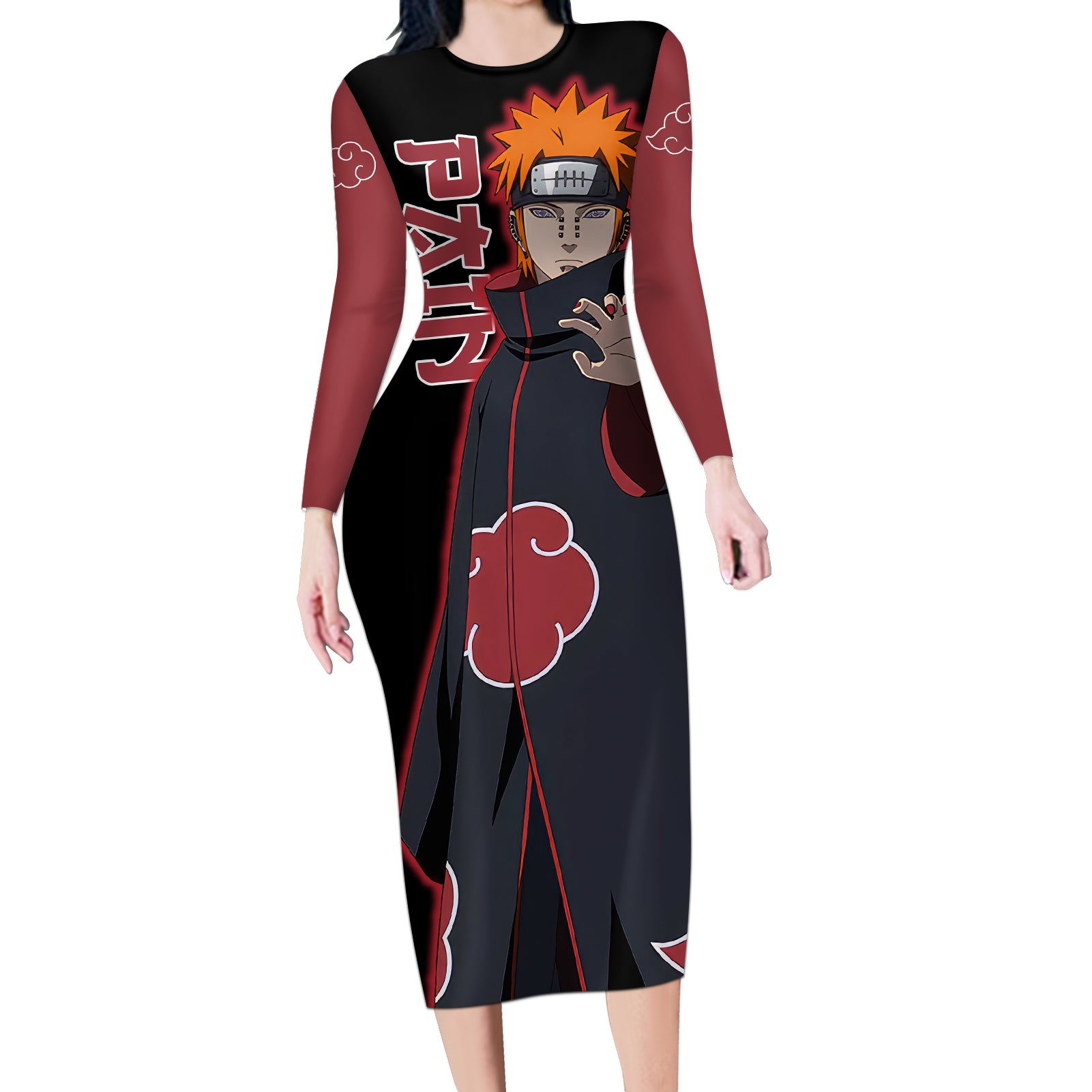 Pain Akatsuki - Naruto Anime Long Sleeve Bodycon Dress