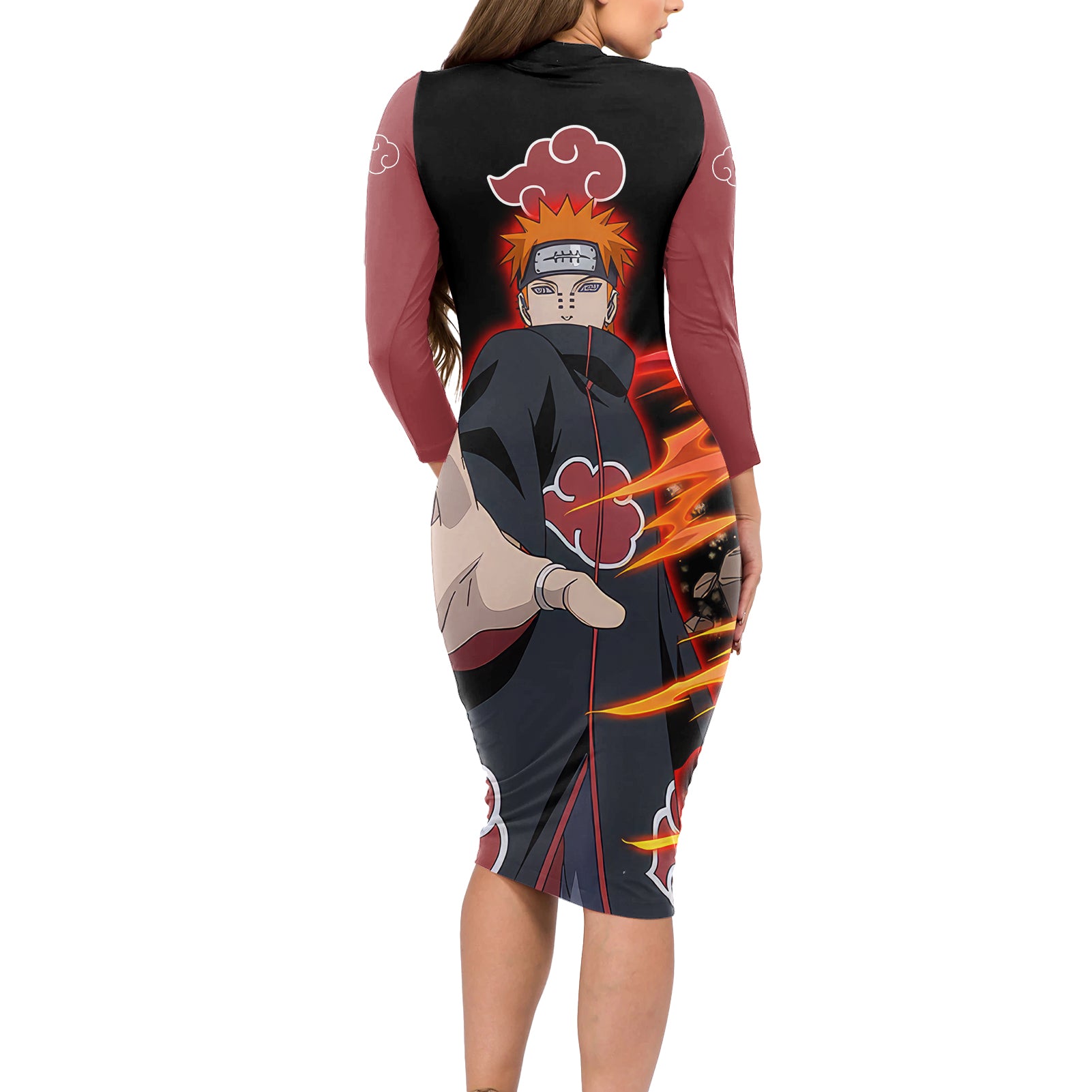 Pain Akatsuki - Naruto Anime Long Sleeve Bodycon Dress
