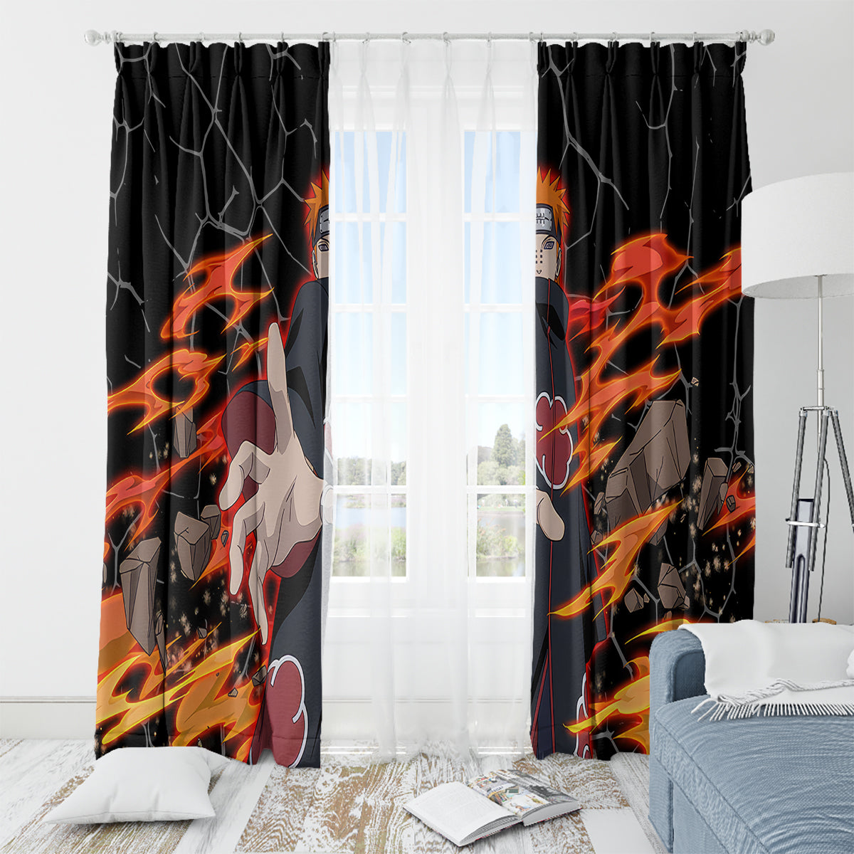 Pain Akatsuki - Naruto Anime Window Curtain