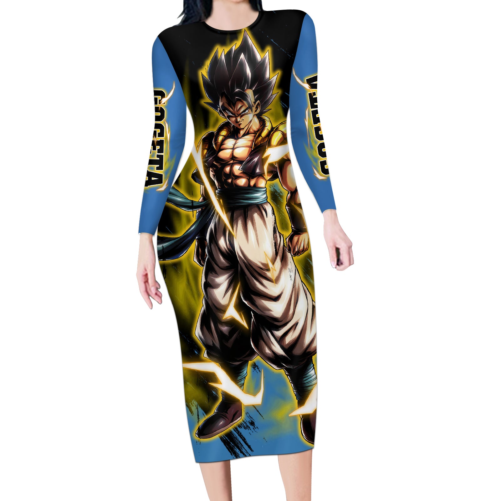 Gogeta - Dargon Ball Long Sleeve Bodycon Dress