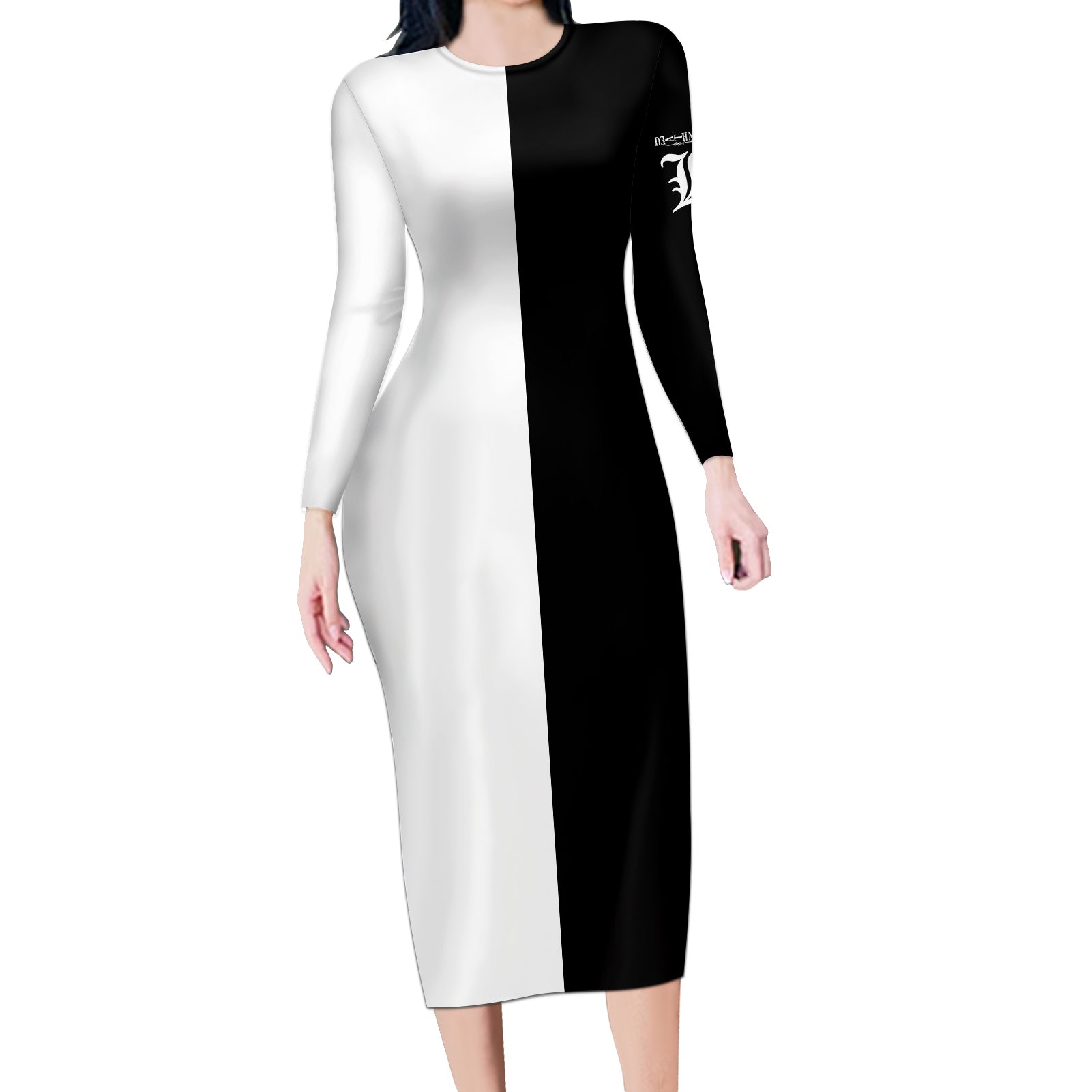 L Lawliet Long Sleeve Bodycon Dress