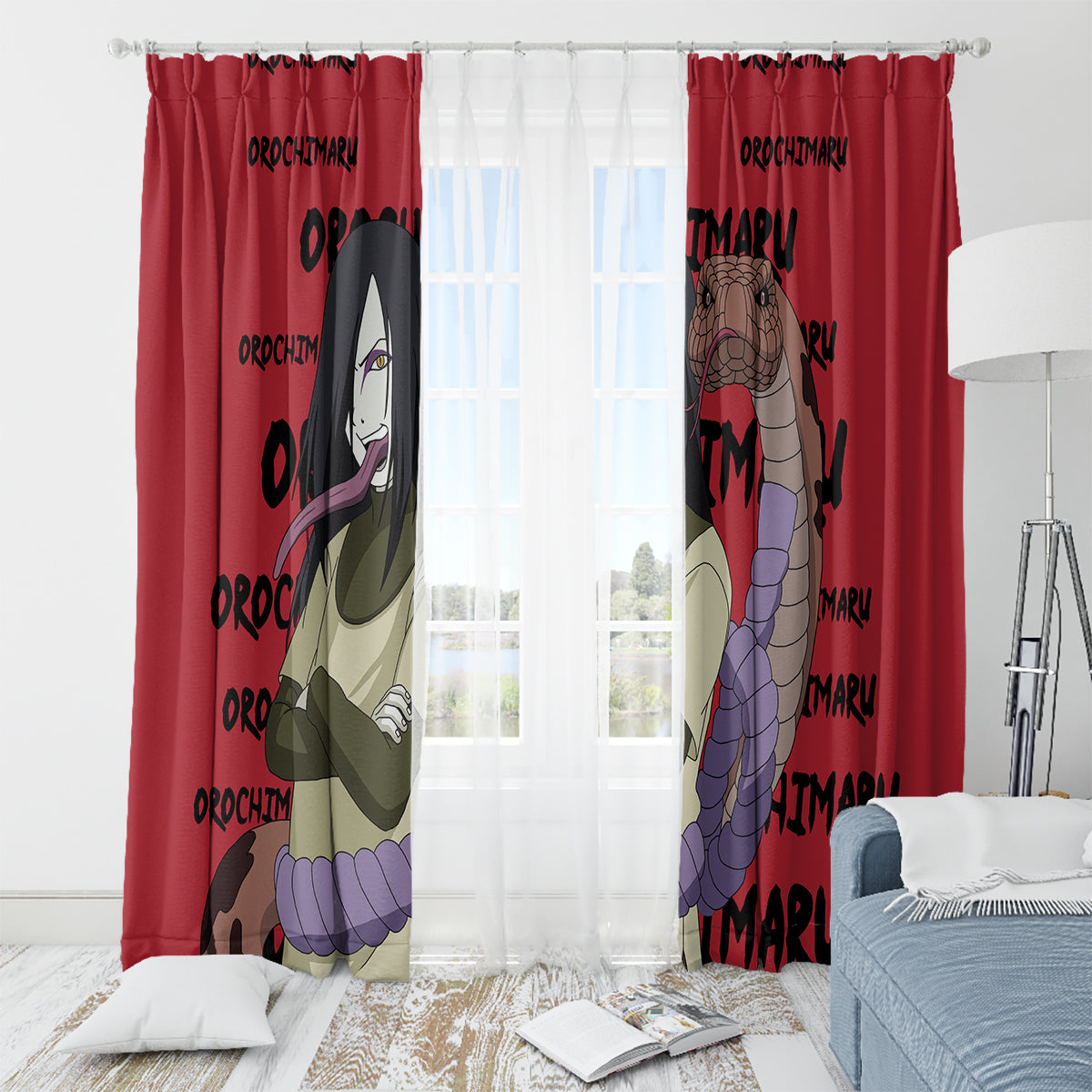 Orochimaru Anime Style Manga Window Curtain