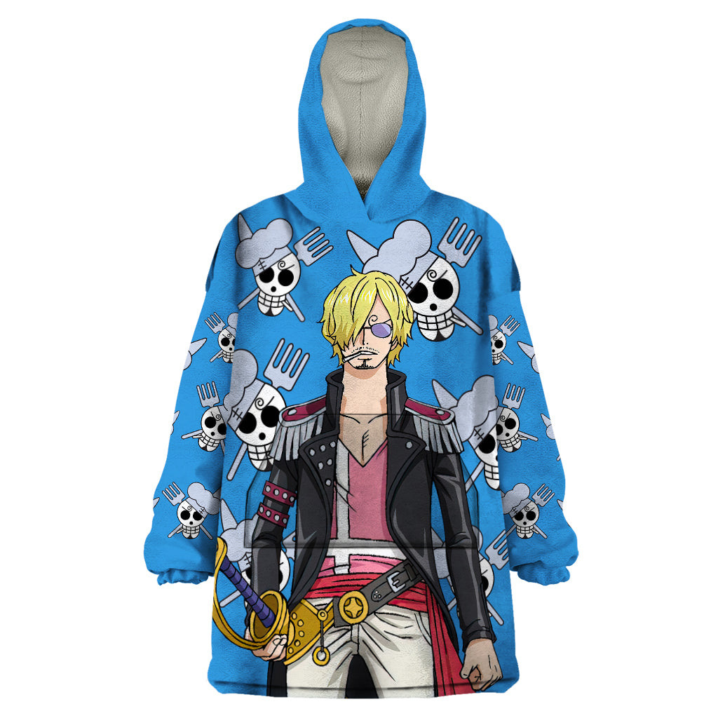 Vinsmoke Sanji Anime Movie Red Wearable Blanket Hoodie
