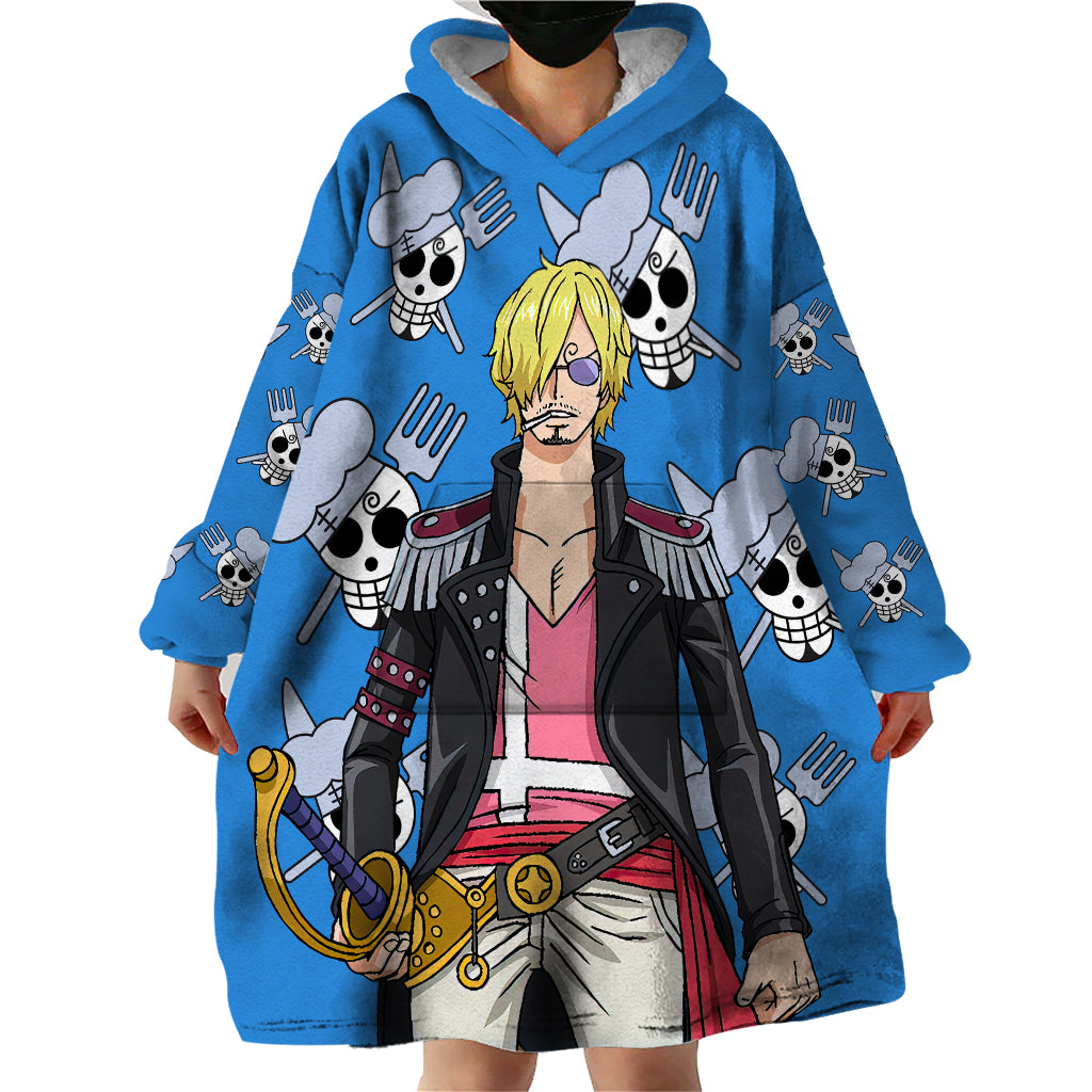 Vinsmoke Sanji Anime Movie Red Wearable Blanket Hoodie