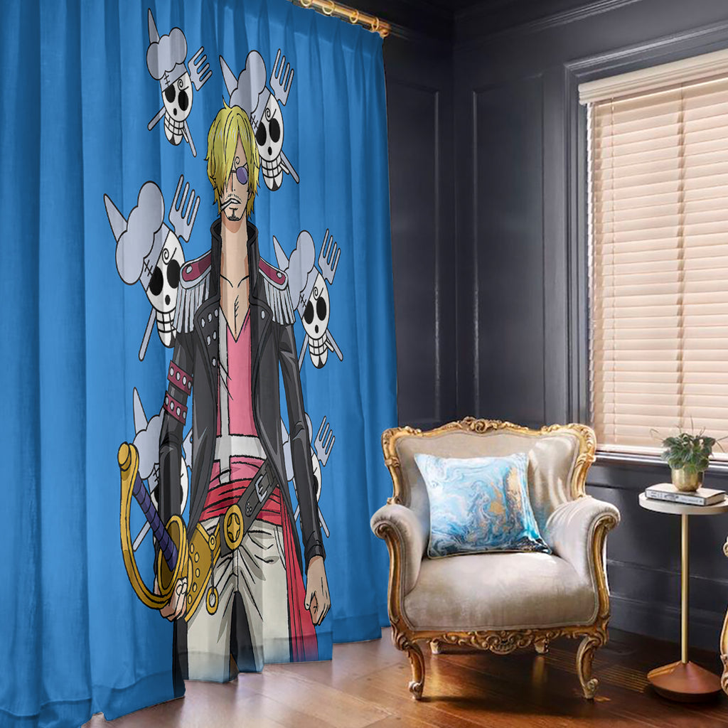 Vinsmoke Sanji Anime Movie Red Window Curtain