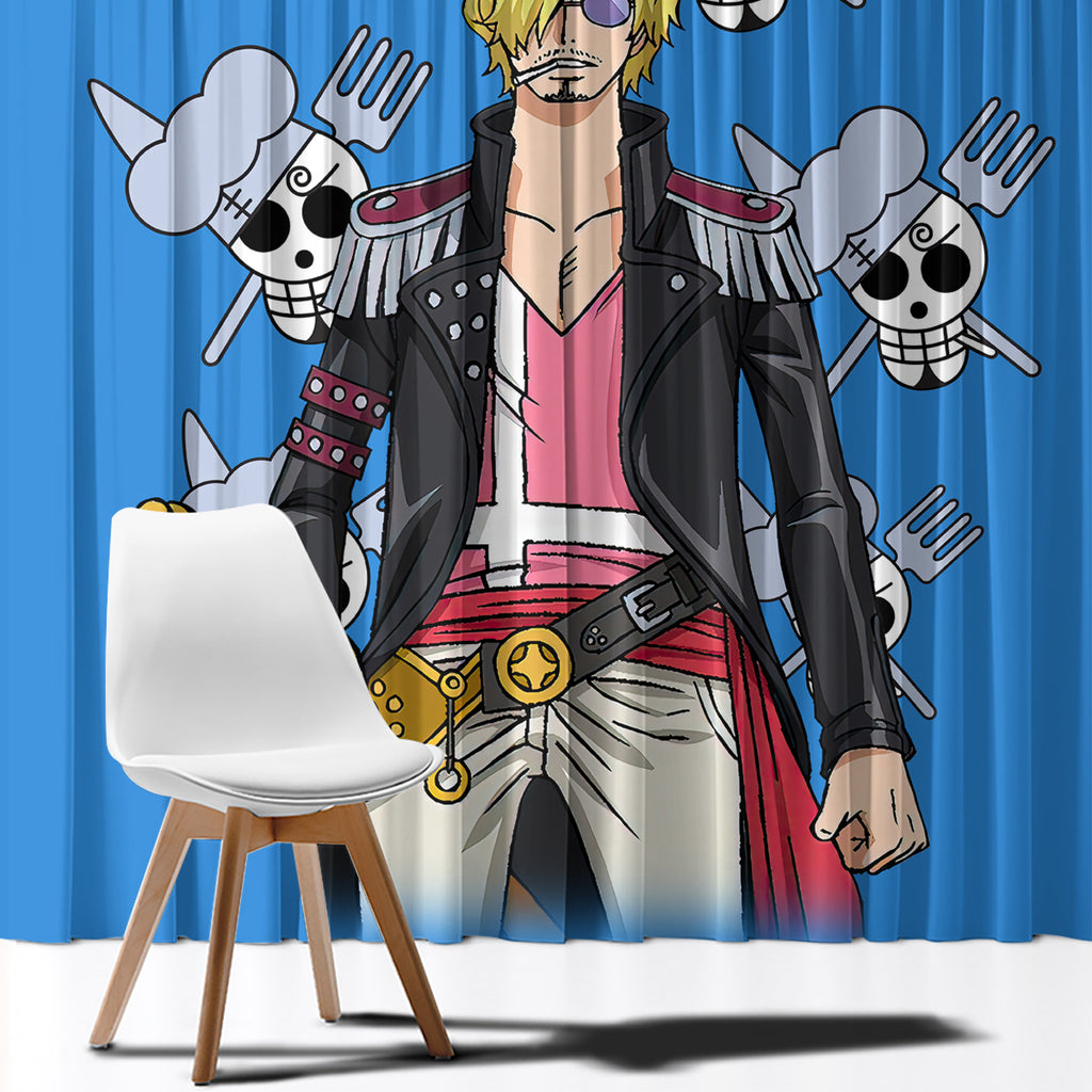 Vinsmoke Sanji Anime Movie Red Window Curtain