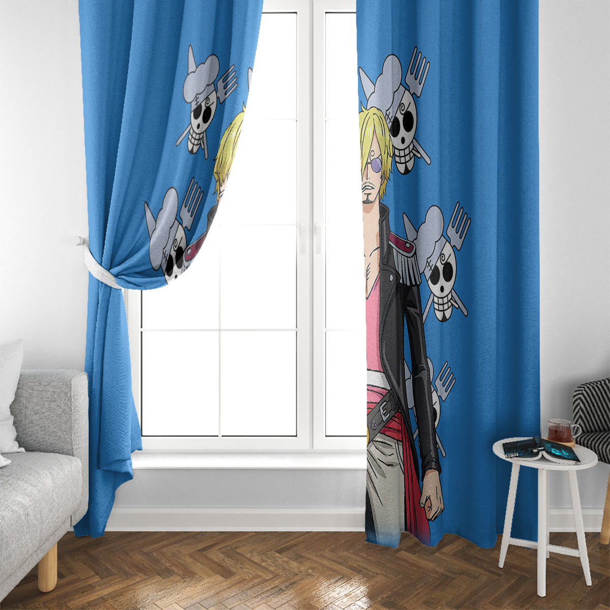 Vinsmoke Sanji Anime Movie Red Window Curtain