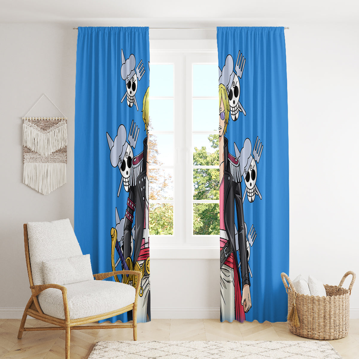 Vinsmoke Sanji Anime Movie Red Window Curtain