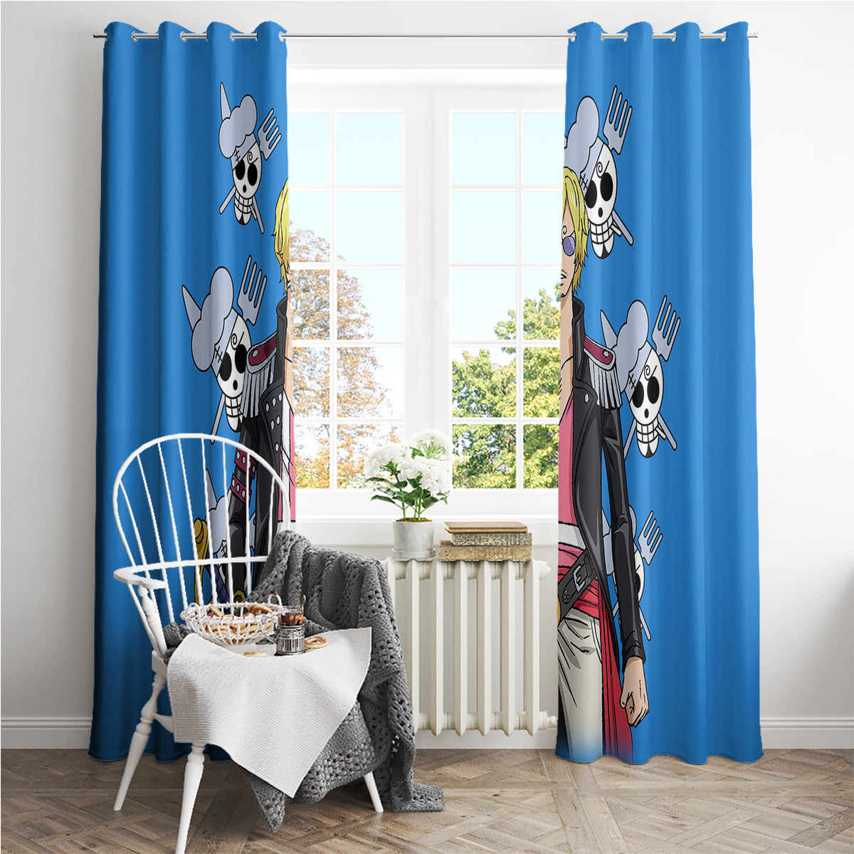 Vinsmoke Sanji Anime Movie Red Window Curtain