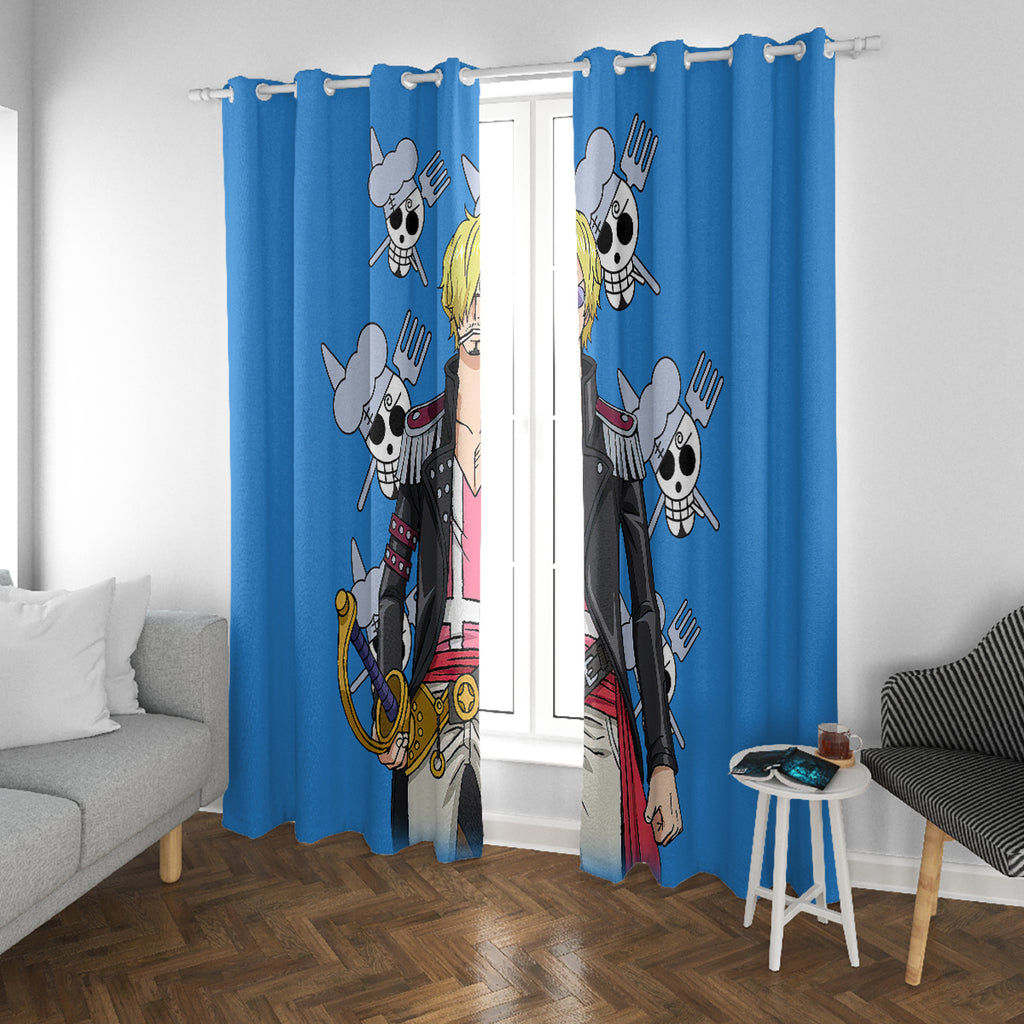 Vinsmoke Sanji Anime Movie Red Window Curtain