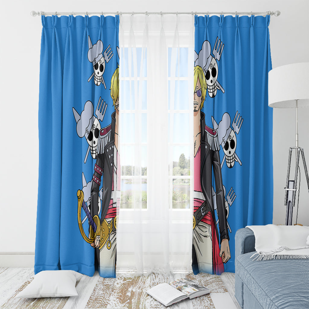 Vinsmoke Sanji Anime Movie Red Window Curtain