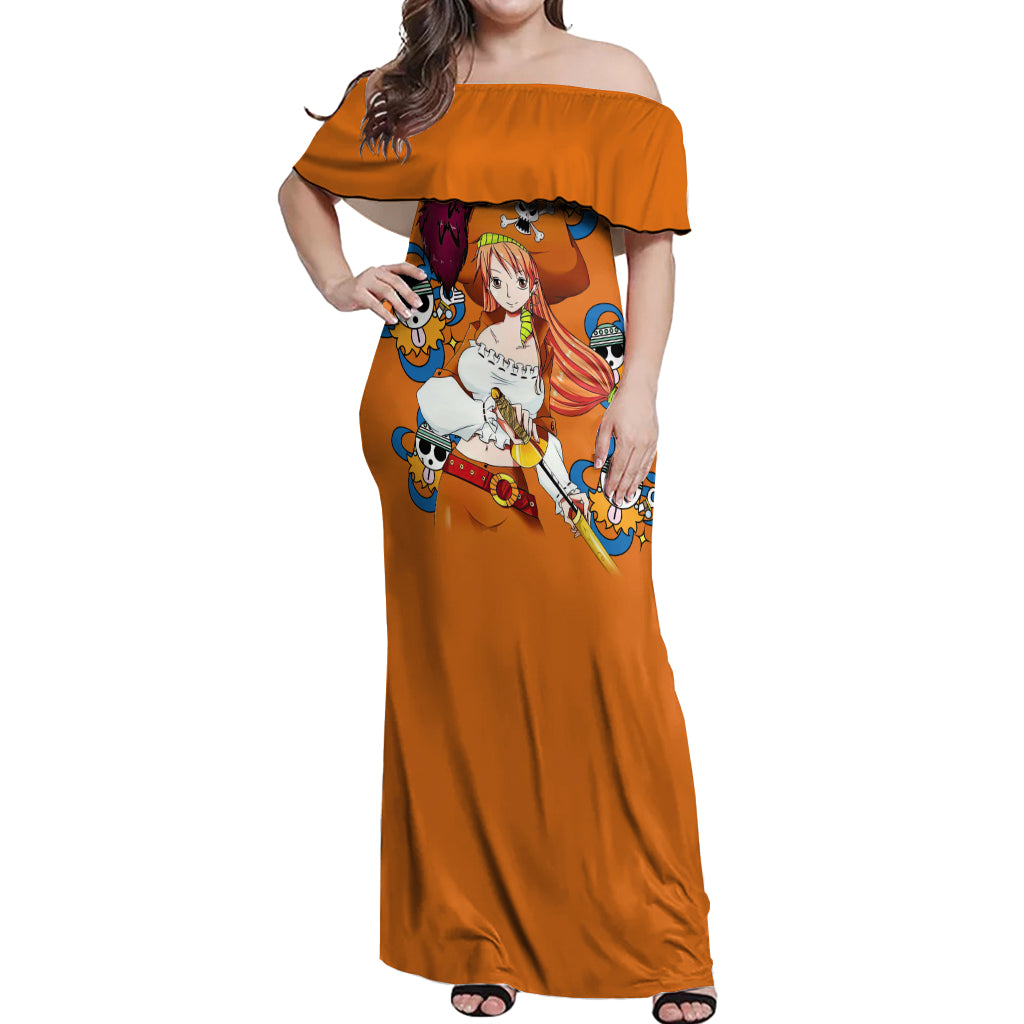 Nami - Anime Movie Red Off Shoulder Maxi Dress